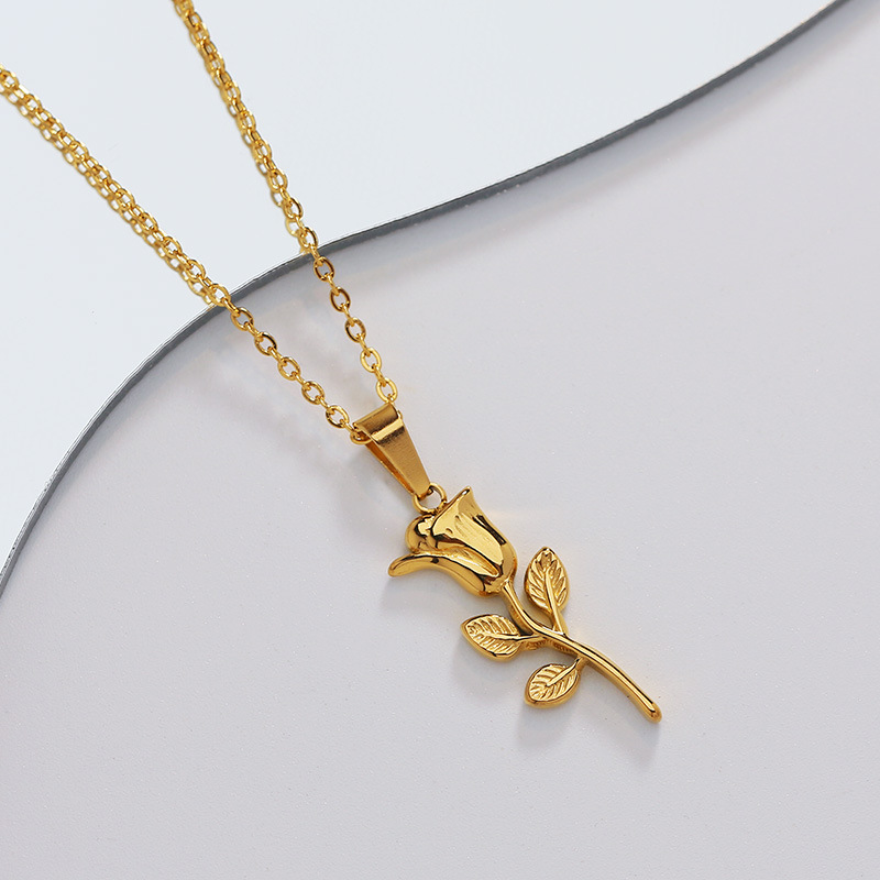 Birth Flower Necklace - Thời Trang Hoa Hồng Mặt Dây